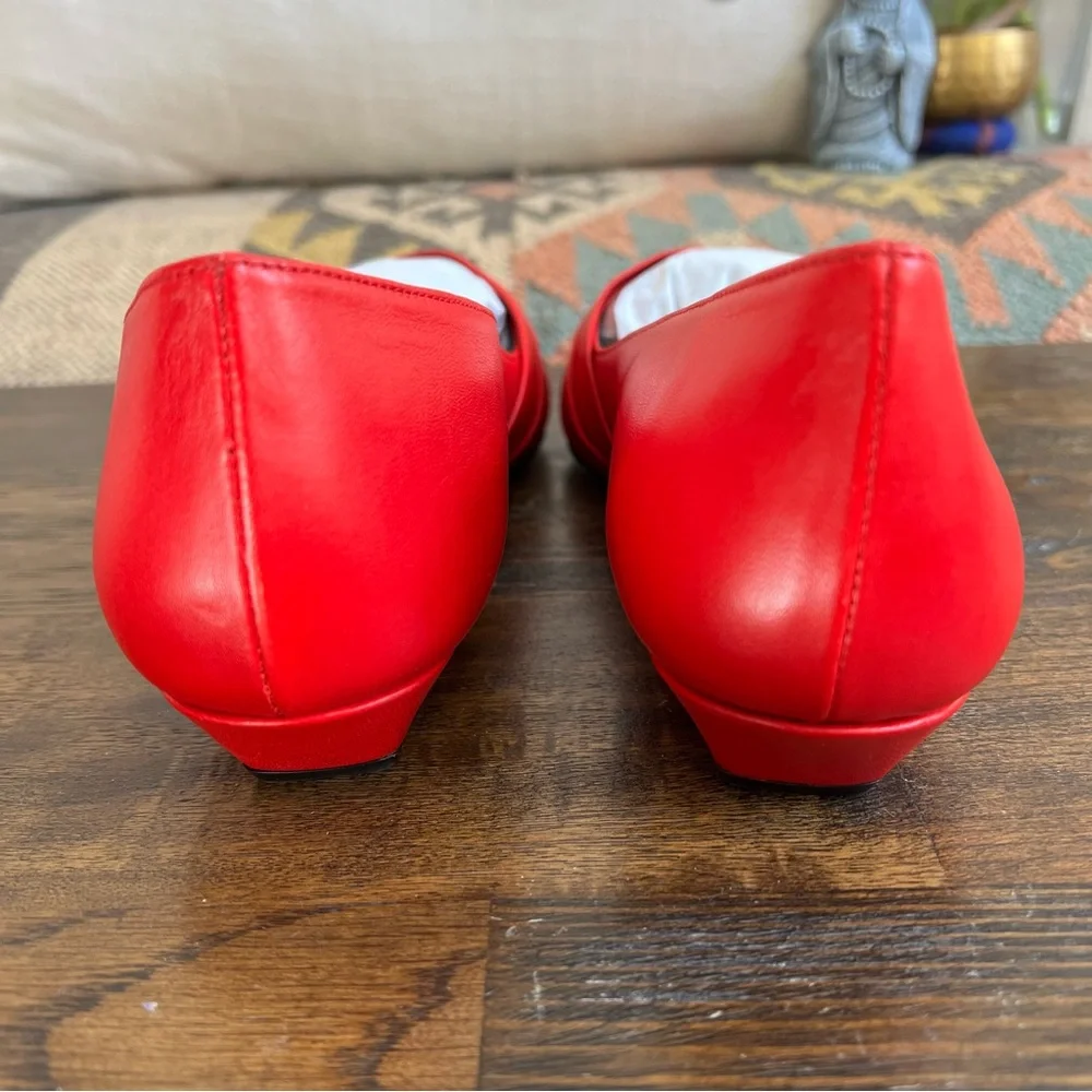 COS Crisscross Strap Premium Nappa Leather Pointed Flats Red EU40 US9 - Picture 12 of 17